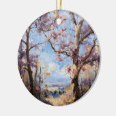 Frühling Rosa Baumschmuck Keramik Ornament (Links)