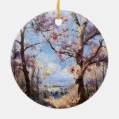 Frühling Rosa Baumschmuck Keramik Ornament (Hinten)