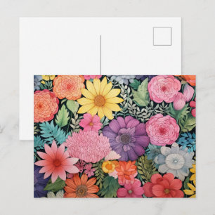 Frühling rosa florale Hintergrund Postkarte