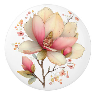 Frühling Rosa Gelbe Baumblüte Keramikknauf