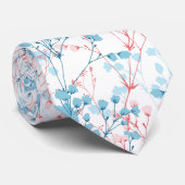 Frühling Rosa und Blau Blumenmuster Krawatte (Gerollt)