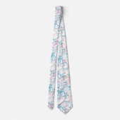 Frühling Rosa und Blau Blumenmuster Krawatte (Rückseite)