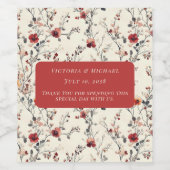 Frühling Rosa und Rote Blüten Weinetikett (Einzelnes Label)