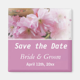 Frühling rosafarbene Kirschblüten Save-the-Date-Ho Magnet