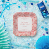 Frühling Roses Blossom Floral Geburtstag Pappteller (Party)