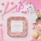 Frühling Roses Blossom Floral Geburtstag Pappteller (Party)