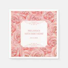 Frühling Roses Blossom Floral Geburtstag Serviette