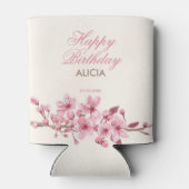Frühling Sakura Cherry Blossom Pink Cream Geburtst Dosenkühler (Rückseite)