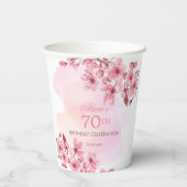 Frühling Sakura Cherry Blossom Pink Cream Geburtst Pappbecher (Rückseite)