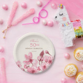 Frühling Sakura Cherry Blossom Pink Cream Geburtst Pappteller (Party)