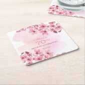 Frühling Sakura Cherry Blossom Pink Cream Geburtst Rechteckiger Pappuntersetzer (angewinkelt)
