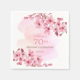 Frühling Sakura Cherry Blossom Pink Cream Geburtst Serviette