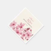 Frühling Sakura Cherry Blossom Pink Cream Geburtst Serviette (Ecke)