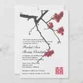 Frühling Sakura Oriental Zen Xi Hochzeit Einladung (Vorderseite)