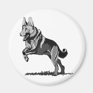 Frühling Schäferhund Magnet