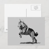 Frühling Schäferhund Postkarte (Vorne/Hinten)