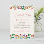 Frühling Senf Lila Blume Junggeselinnen-Abschied Einladung (Stehend Vorderseite)