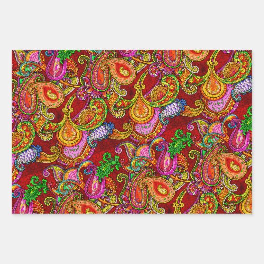 Frühling Set, Melange Paisley und Fleuresse Geschenkpapier Set (Vorderseite 3)