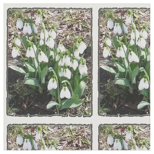 Frühling Snowdrops Blumengewebe Stoff (Nahaufnahme)
