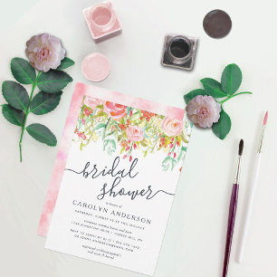 Frühling Sommer Blumen   Brautparty Einladung