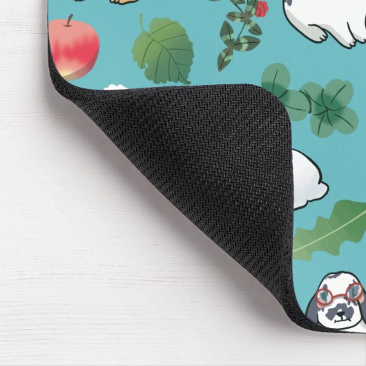 Frühling Sommer Bunny Rabbit Botanisches Gemüse Mousepad (Ecke)