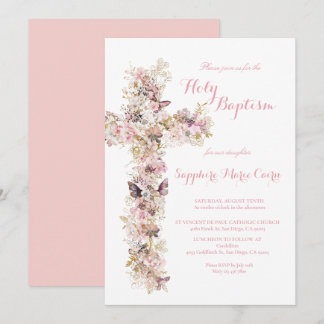 Frühling Sommer Floral Aquarell Taufeinladung Einladung