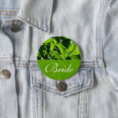 Frühling, Sommer grün Blätter Braut Hochzeit Button (Beispiel)