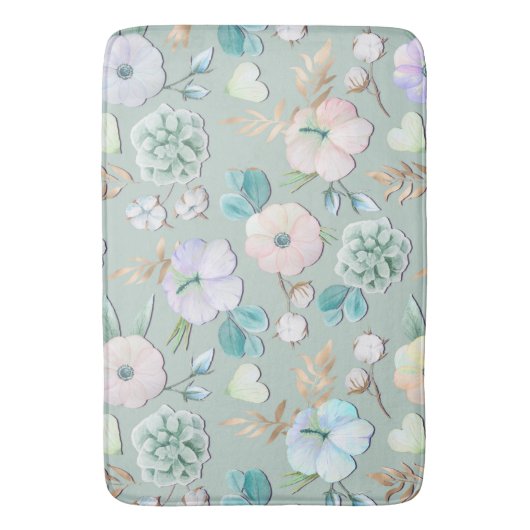 Frühling Sommer Minze Green Gold Lialc Rosa Blauer Badematte (Vorderseite Vertikal)