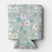 Frühling Sommer Minze Grün Gold Lialc Rosa Blüten Dosenkühler (Rückseite)