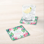 Frühling Sommer Wasserfarbe Blumenfreuden Geburtst Rechteckiger Pappuntersetzer (Vor Ort)