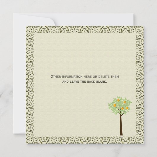 Frühling, Sommerhochzeit Einladungen. Einladung (Rückseite)