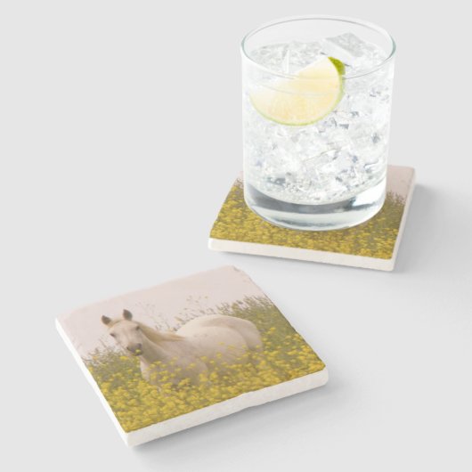 Frühling Steinuntersetzer (Seitenansicht)