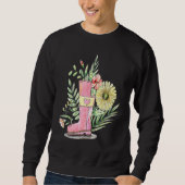 Frühling und Blume mit Gartenboot Sweatshirt (Vorderseite)