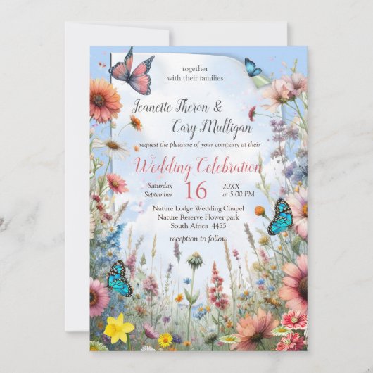 Frühling und Sommer blühen Florals Einladung (Vorderseite)