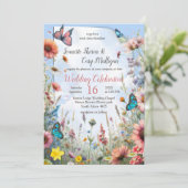 Frühling und Sommer blühen Florals Einladung (Stehend Vorderseite)
