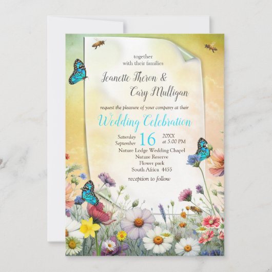 Frühling und Sommer blühen Florals Einladung (Vorderseite)