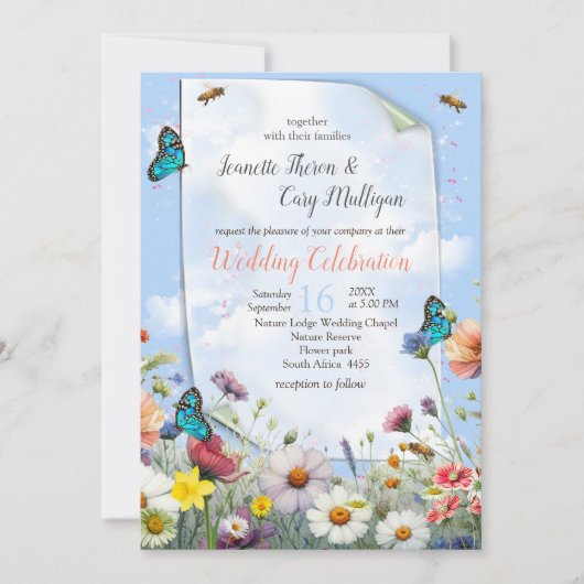 Frühling und Sommer blühen Florals Einladung (Vorderseite)