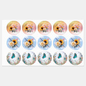 Frühling und Sommer blühen Florals Etiketten (Blatt)