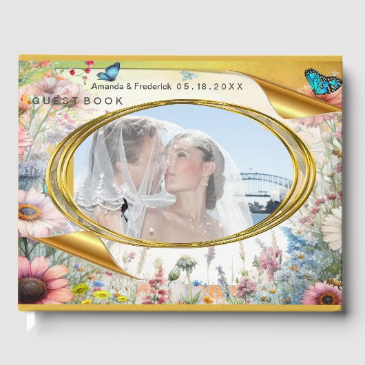 Frühling und Sommer blühen Florals Gästebuch (Vorderseite)