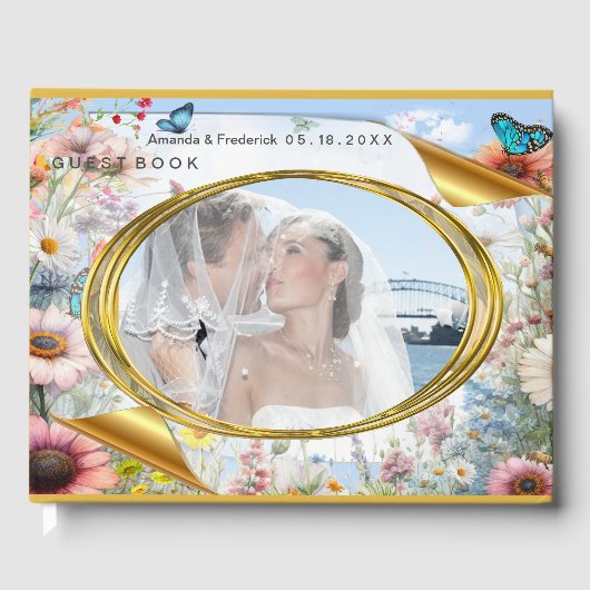 Frühling und Sommer blühen Florals Gästebuch (Vorderseite)