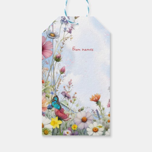 Frühling und Sommer blühen Florals Geschenkanhänger (Rückseite)