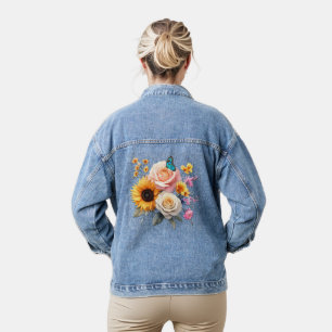 Frühling und Sommer blühen Florals Jeansjacke