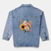 Frühling und Sommer blühen Florals Jeansjacke (Rückseite)