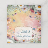 Frühling und Sommer blühen Florals Platzkarte (Außenseite Aufgefaltet)