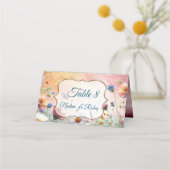 Frühling und Sommer blühen Florals Platzkarte (Vorderseite)