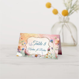 Frühling und Sommer blühen Florals Platzkarte