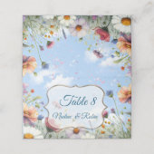 Frühling und Sommer blühen Florals Platzkarte (Außenseite Aufgefaltet)