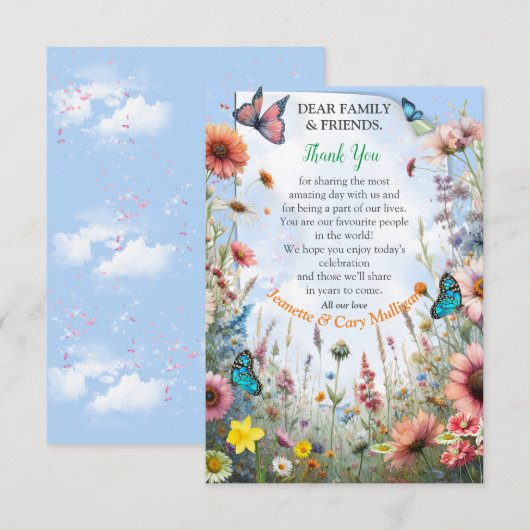 Frühling und Sommer blühen Florals RSVP Karte (Vorne/Hinten)
