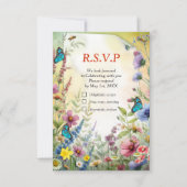 Frühling und Sommer blühen Florals RSVP Karte (Vorderseite)