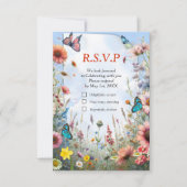 Frühling und Sommer blühen Florals RSVP Karte (Vorderseite)